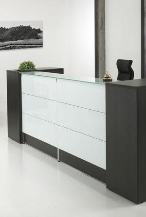Comptoir d'accueil : L288 x P78 x H110 cm - Chêne anthracite