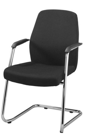 Chaise de réunion 9421SZ, assise et dossier en tissu noir