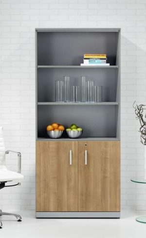 Armoire semi-ouverte à portes battantes - H200 x L90 x P42 cm