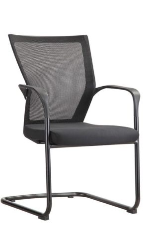 Chaise de réunion 604ZZ, assise tissu noir et dos résille noire