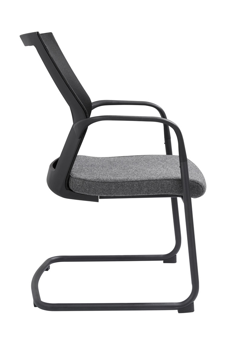 Chaise de réunion 604WV, assise en laine feutrée et dossier en résille noire – Image 3