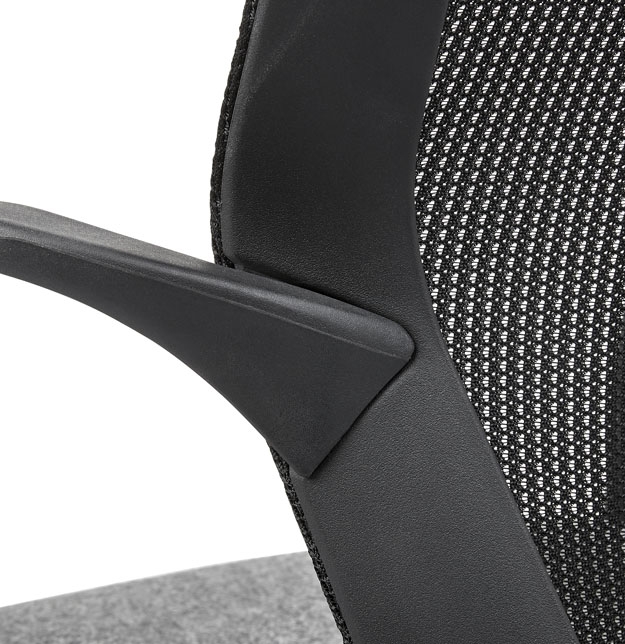 Chaise de réunion 604WV, assise en laine feutrée et dossier en résille noire – Image 7