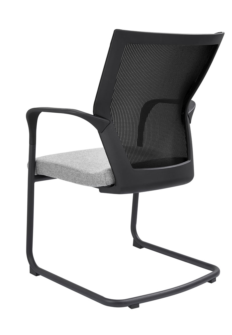 Chaise de réunion 604WV, assise en laine feutrée et dossier en résille noire – Image 6