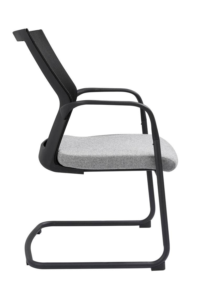Chaise de réunion 604WV, assise en laine feutrée et dossier en résille noire – Image 4