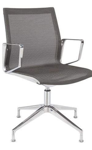 Chaise de réunion 685ZM, en résille noire